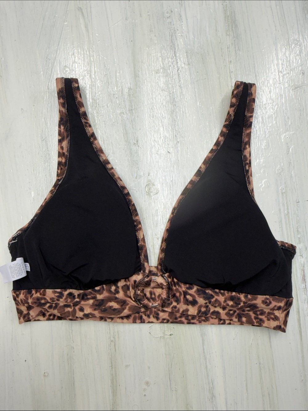 aerie Leopard Print Bikini Top XL & High-Waist Bottoms L - Brown & Black - Picture 12 of 16
